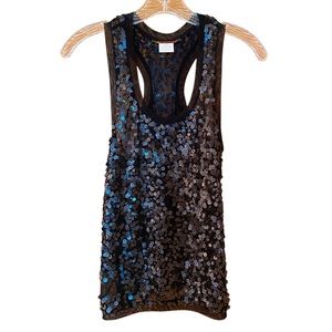 Sequin tank in black gray silver color